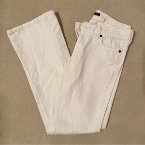 J Crew distressed style bootcut white jeans